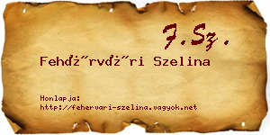 Fehérvári Szelina névjegykártya